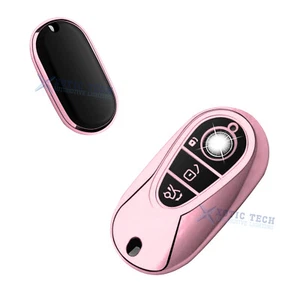 Pink Soft TPU Full Protect Remote Key Fob Cover For Mercedes-Benz S-Class 2020+ - Picture 1 of 8