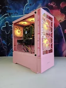 Custom Pink Gaming PC i7 GTX 1660 16gb RAM 500gb SSD 1tb HDD WIFI Bluetooth - Picture 1 of 9
