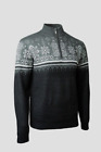 Neve Mens Kirby 1 4 Zip Neck Merino Wool Blend Sweater   Black Grey   Large New