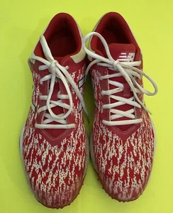 New Balance 4040 V5 Turf Mens Size 10.5 Shoes Red White Athletic Cleats - Picture 1 of 7