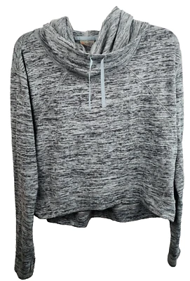 Sudadera con capucha Zella Dance Vibes para mujer mediana verde jaspeada capucha corta cuello ropa deportiva Foto 1 de 4