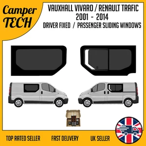 Vauxhall Vivaro 2001 - 14 Driver FIXED Passenger SLIDING Windows + Bonding kit - Picture 1 of 4