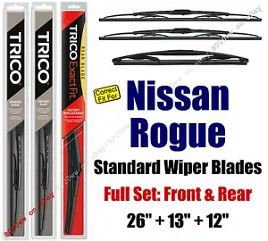 Wipers 3-Pack Front & Rear fits 2008+ Nissan Rogue & Rogue Select 30260/130/12J - Picture 1 of 1