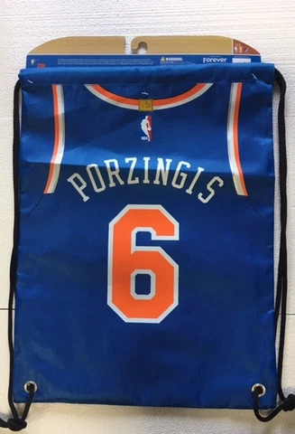 Kristaps Porzingis #6 New York Knicks Jersey Back Pack/Sack Drawstring gym Bag Cover