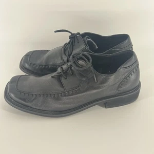 Giorgio Venturi Men’s Leather Shoes Size 8.5 Black Oxfords Dress Or Casual Soft - Picture 1 of 12