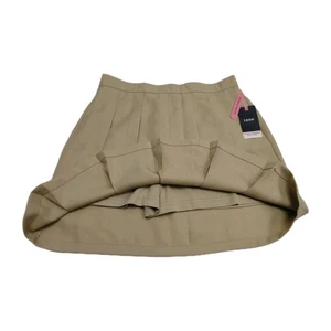 IZOD Girls Skort Sz 18.5 PLUS School Uniform Pleated Skirt Khaki Approved Wear - Picture 1 of 8