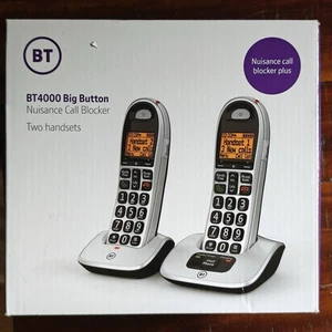 BT BT4000 Big Button Cordless with Nuisance Call Blocker Pack of 2 With Manual - Photo 1/2