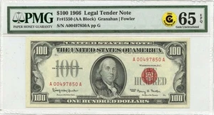 1966 $100 Legal Tender Note Red Seal Fr# 1550 PMG Gem65 EPQ GCC Gold - Picture 1 of 2