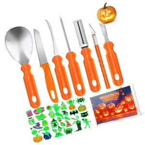 Kit de talla de calabaza, decoraciones de Halloween de acero inoxidable talla de calabaza también... - Imagen 1 de 9