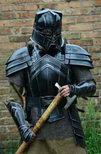 "Traje de armadura de medio cuerpo LARP de acero medieval de guerrero traje de caballero traje completo ""Drawaf Moria" - Imagen 1 de 4