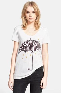 Camiseta superior paraguas meteorológico Burberry Brit Beetroot London gráficos S/S $150 nueva con etiquetas xs - Imagen 1 de 8