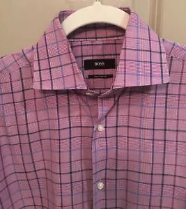 Chemise homme Hugo Boss boutonnée manches longues col écarté taille 15 - Photo 1/4