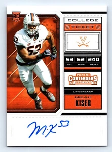 Micah Kiser Virginia Cavaliers 2018 Contenders Draft Auto Football #263 - Bild 1 von 2