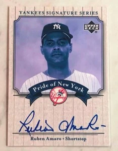 2003 Upper Deck Yankees Signature Series Autographed Baseball Card Ruben Amaro - Picture 1 of 2