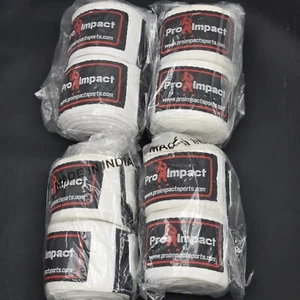 8 Mexikanischer Stil Boxen MMA Handbandage 180" mit Verschluss Elastische Handstütze Weiß - Bild 1 von 4
