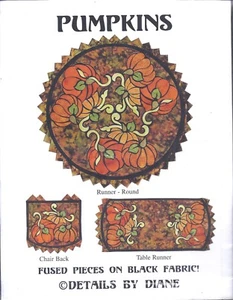 PUMPKINS Fusible Full-Size Wall Hanging Pattern - Details by Diane DBD16 - Picture 1 of 2