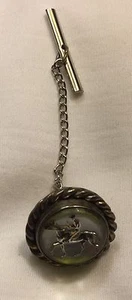 Racehorse and Rider in Crystal Costume Jewelry Tie Tack - Picture 1 of 3