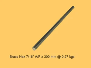 Brass Hex 7/16" A/F x 300 mm-Steam-Mill-Lathe-Engineering - Picture 1 of 1