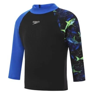 Speedo Toddler Boys Shark Long Sleeve Sun Top, Toddler Boys Rashie - Picture 1 of 2
