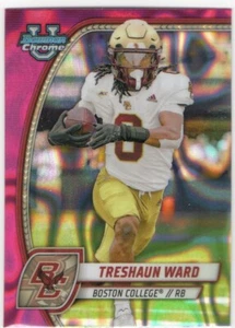 2024 Bowman Chrome University Treshaun Ward Pink Refractor #176 Boston College - Picture 1 of 2