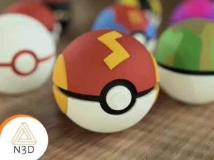 Turboball - Pokeball im Maßstab 1:1, 3D Druck, Pokemon, Gaming Accessoire - Picture 1 of 1