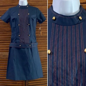 Vintage Liberty Square Navy Mod Kleid mit Etikett Größe 7 - Bild 1 von 10