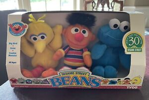 Sesame Street Beans Big Bird, Ernie and Cookie Monster New In Box 1997 Tyco HTF