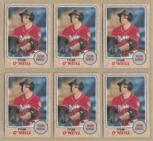 Lot of (6) 2017 Topps Heritage Minors TYLER O'NEILL #137 Tacoma Rainers - Picture 1 of 1