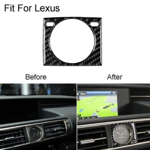 Carbon Fiber Clock Frame Decorative Trim Cover For Lexus IS250 IS350 2014-2018 - Picture 1 of 5