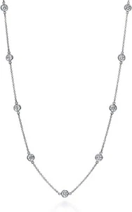 Sterling Silber CZ Bahnhofskette - Bild 1 von 1