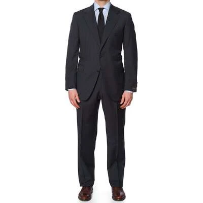 SARTORIA PARTENOPEA for VANNUCCI Gray Pinstriped Wool Super 130's Handmade Suit - Image 1 of 4