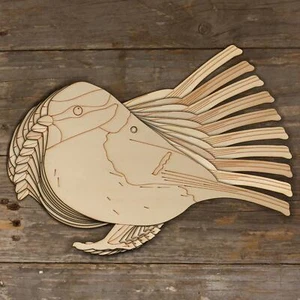 10x Wooden Blue Tit Purched Craft Shape 3mm Ply British Wildlife - Picture 1 of 4