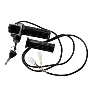 Electric Twist Throttle Grips Handle Ignition Key Indicator 24V 36V 48V Scooter - Picture 1 of 6