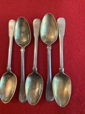 Set of 5 Sterling Silver Tiffany Hamilton aka Gramercy Demitasse Spoons - Image 1 of 4