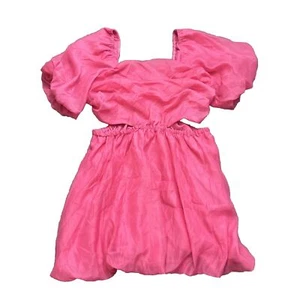 Women's Dress XXL Puff Short Sleeve Cut Out Bubble A-Line Dress Pink- A New Day - Picture 1 of 12