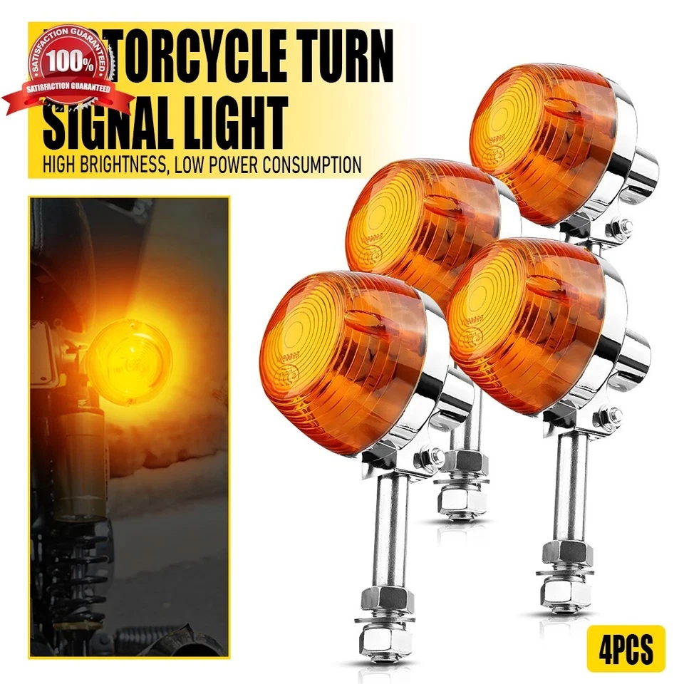 4PCS Turn Signal Indicator Light For Motorcycle Sport Street Racing Bike - Image 1 of 4