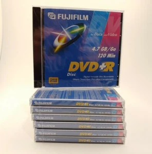 Fuji Film DVD+R 7 Pack Video Recordable 4.7 GB 120 Min Jewel Case Discs New - Picture 1 of 5