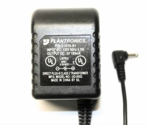 Plantronics 61816-01 AC Adapter DC 5V 180mA for M1000 M1500 M2500 M3000 Headset - Picture 1 of 1