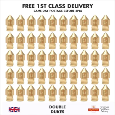 10pc 3D Printer Extruder Nozzle 0.4mm MK8 Creality Ender 3 / V2 / CR10s / SE-6 - Image 1 of 4