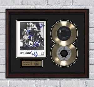 Guns N Roses Framed Gold or Platinum 45 Record w/ Reproduction Signatures - Picture 1 of 4