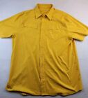 Under Armour Lightweight Short Sleeve Button Front Shirt Mens 2XL Mustard Yellow