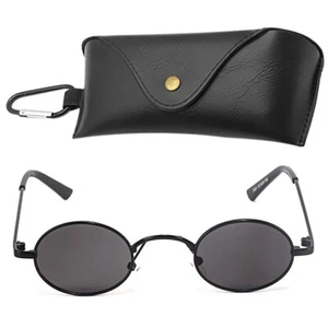 High Quality Black Metal Round Polarized Sunglasses Vintage Hippie Retro Glasses - Picture 1 of 1