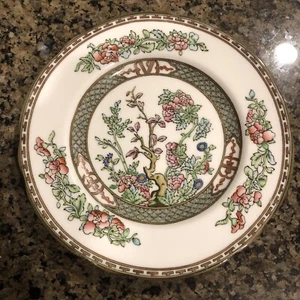 ANTIGUO 1891 PATRÓN DE ÁRBOL INDIO CARBÓNPORT hueso porcelana plato de mantequilla de pan - Imagen 1 de 4