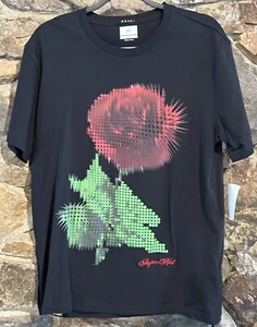 Ksubi NWT Pixel Cash Floral Graphic T-Shirt Jet Black Men's S Super Net - Picture 1 of 17