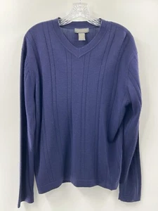Suéter de lana merino de manga larga Banana Republic para hombre azul marino talla M - Imagen 1 de 6