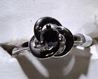 Sterling Silver 0.5 Ct Round Black Diamond Solitaire Ring (it 203)