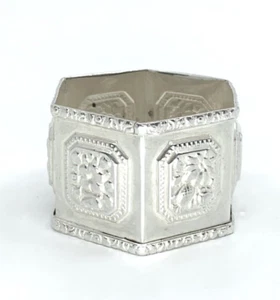 Antique 1860s Coin Silver Hexagonal Napkin Ring 0.77 OZ - Picture 1 of 6