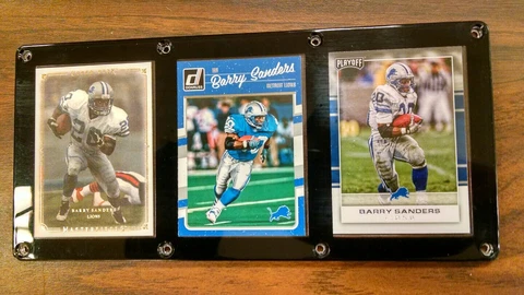 BARRY SANDERS 3 CARD PLAQUE DETROIT LIONS HALL OF FAME Cover