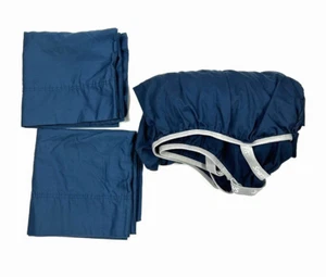 Sleep Number Fitted King Split Sheet Smart Fit 300 TC Blue 1 sheet 2 pillow Case - Picture 1 of 5