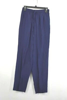 Pantalones Amanda Italy para mujer azul marino elástico y cordón cintura bolsillo talla L Foto 1 de 4